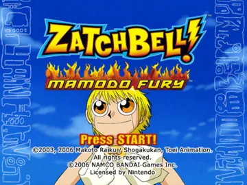 Zatch Bell! Mamodo Fury screen shot title